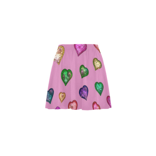 Shimmering hearts Mini Skating Skirt (Model D36)