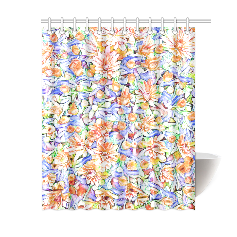 lovely floral 31D by FeelGood Shower Curtain 60"x72"