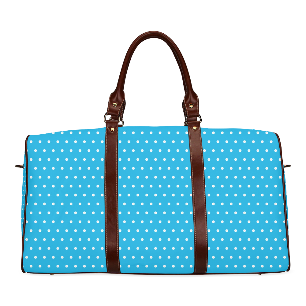 Polka Dot Pin SkyBlue - Jera Nour Waterproof Travel Bag/Large (Model 1639)