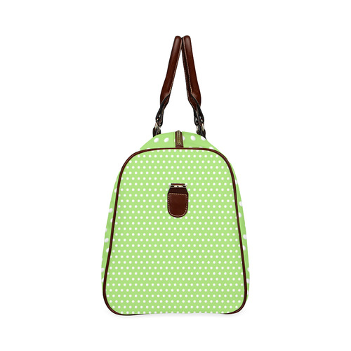 Polka Dot Pin Lime - Jera Nour Waterproof Travel Bag/Small (Model 1639)