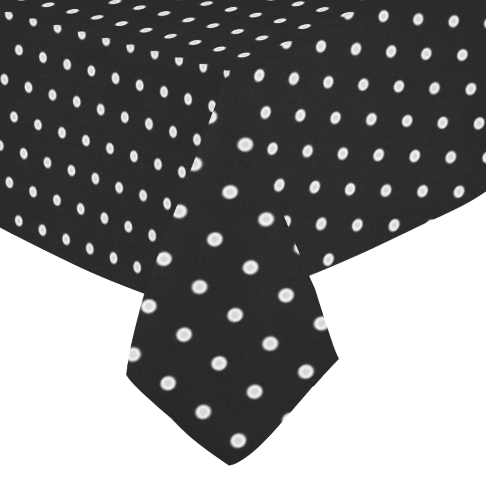 Polka Dot Pin Black - Jera Nour Cotton Linen Tablecloth 52"x 70"