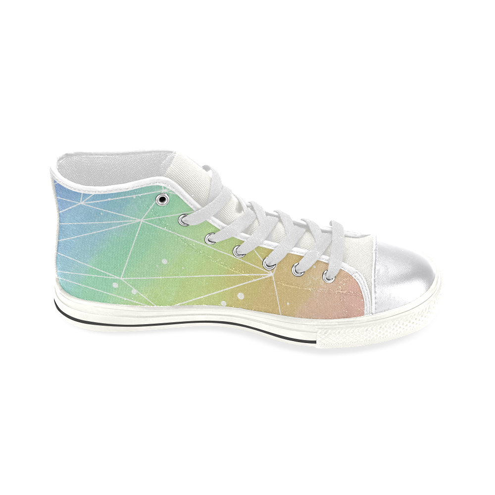 Geometric Rainbow Women's Classic High Top Canvas Shoes (Model 017)