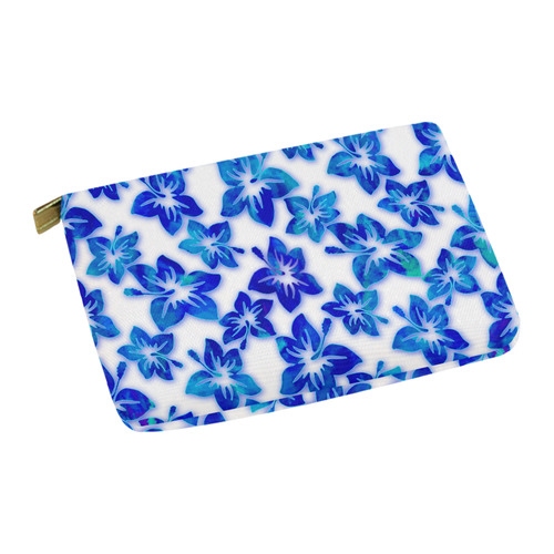 blue hibiscus Carry-All Pouch 12.5''x8.5''