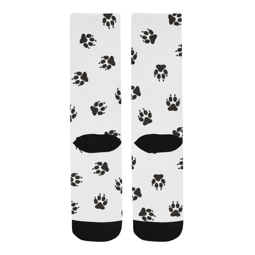 Footprints DOG black on clear background Trouser Socks