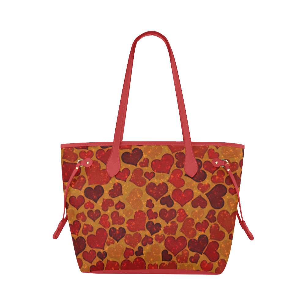 sparkling hearts,deep red by JamColors Clover Canvas Tote Bag (Model 1661)
