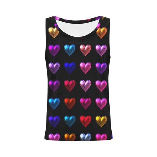 shiny hearts 2 All Over Print Tank Top for Women (Model T43)