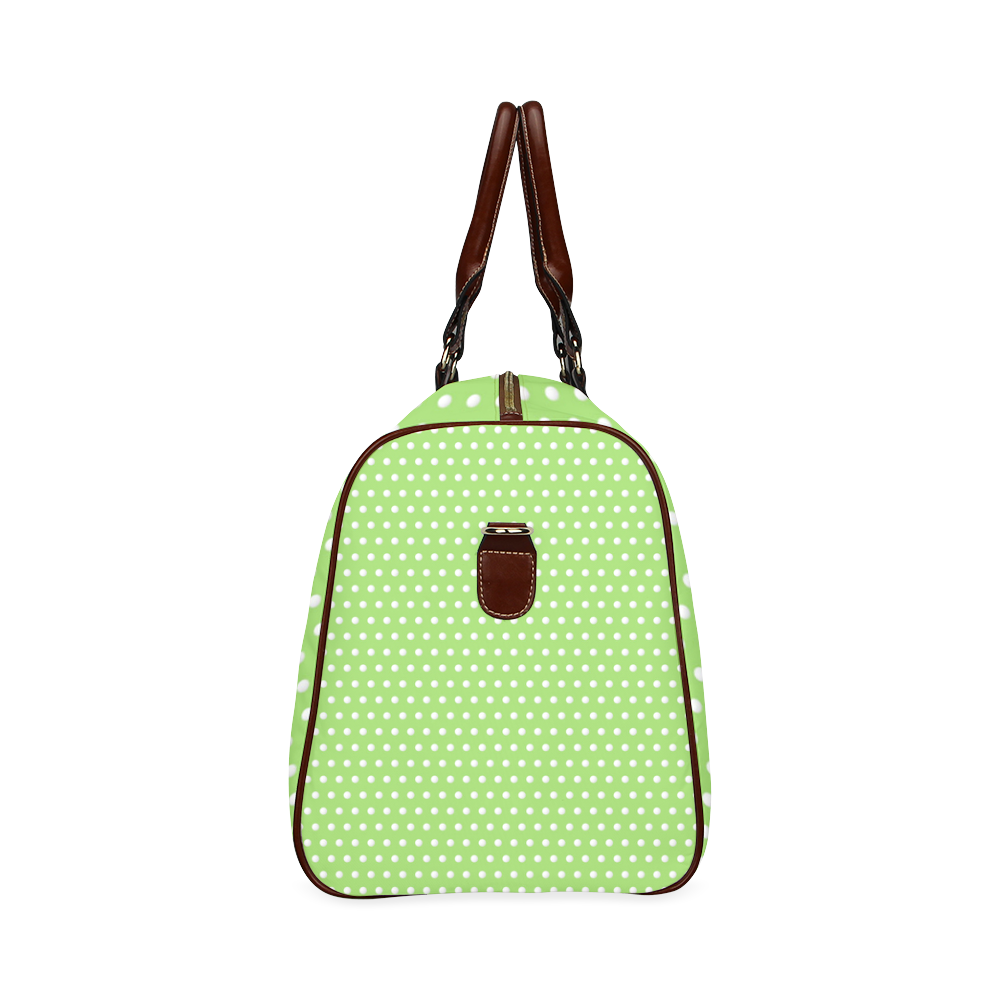 Polka Dot Pin Lime - Jera Nour Waterproof Travel Bag/Large (Model 1639)