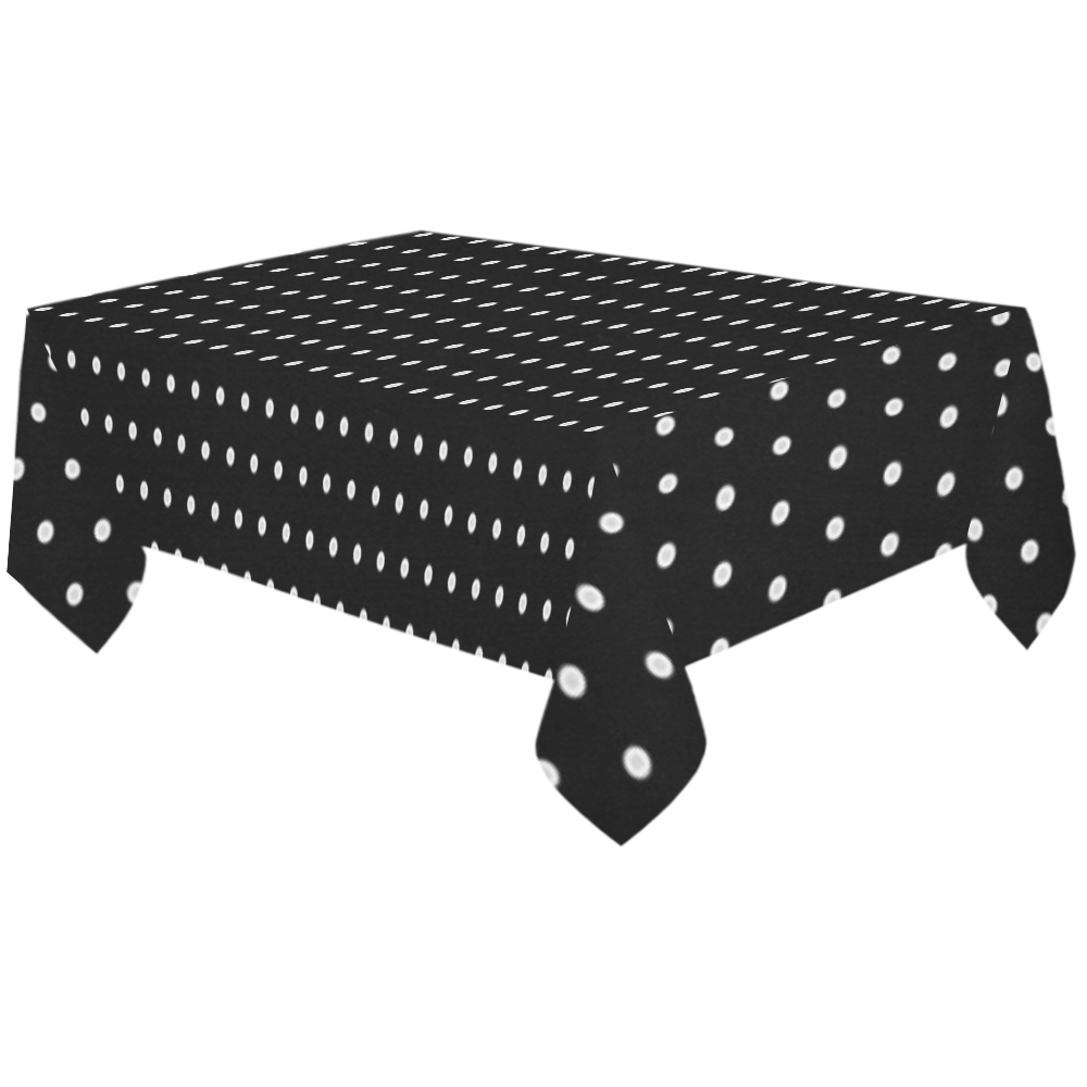 Polka Dot Pin Black - Jera Nour Cotton Linen Tablecloth 60"x120"