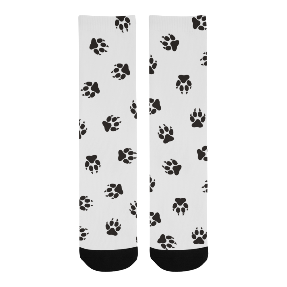 Footprints DOG black on clear background Trouser Socks