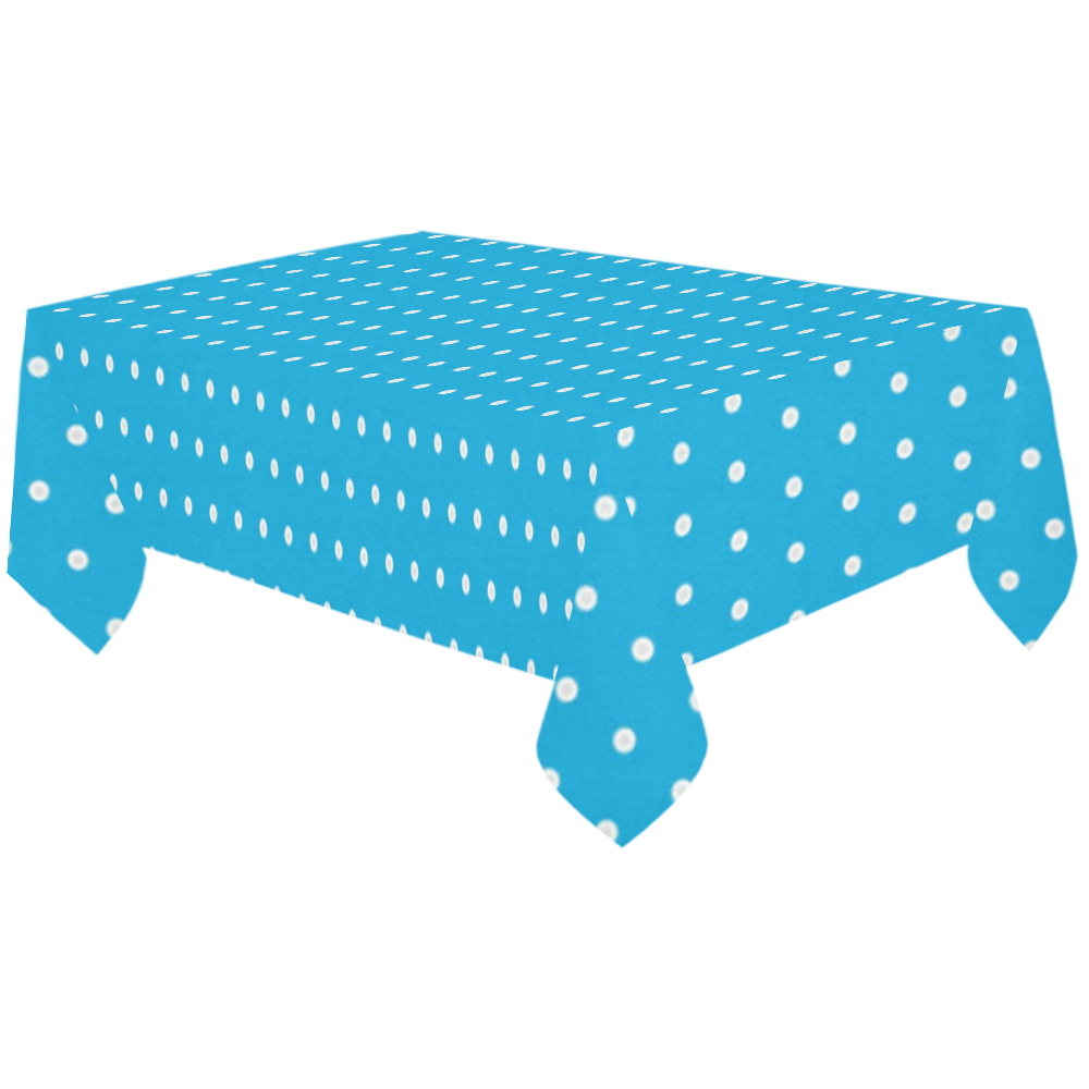 Polka Dot Pin SkyBlue - Jera Nour Cotton Linen Tablecloth 60"x120"
