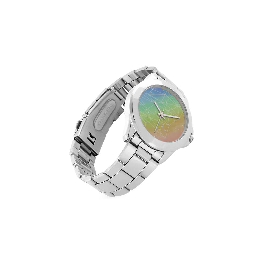 Geometric Rainbow Unisex Stainless Steel Watch(Model 103)