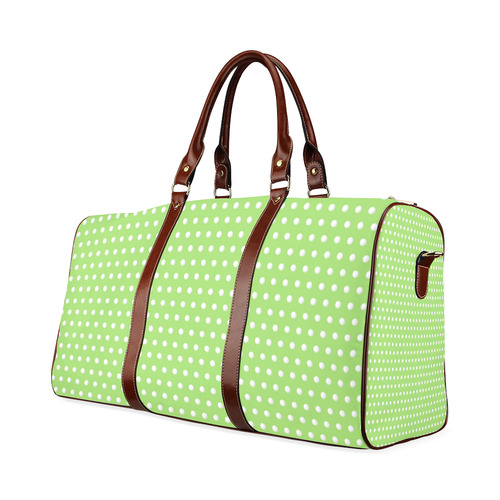 Polka Dot Pin Lime - Jera Nour Waterproof Travel Bag/Large (Model 1639)