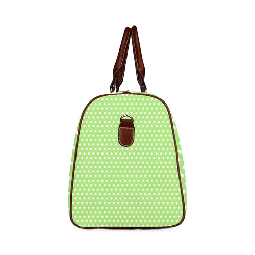 Polka Dot Pin Lime - Jera Nour Waterproof Travel Bag/Small (Model 1639)