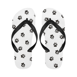 Footprints DOG black on clear background Flip Flops for Men/Women (Model 040)
