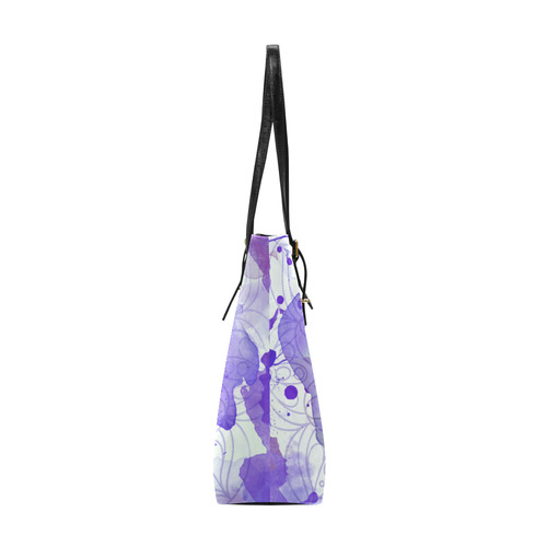 Dark Blue Watercolor Splash Mandala Euramerican Tote Bag/Small (Model 1655)