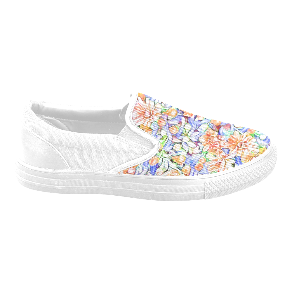 lovely floral 31D by FeelGood Women's Unusual Slip-on Canvas Shoes (Model 019)