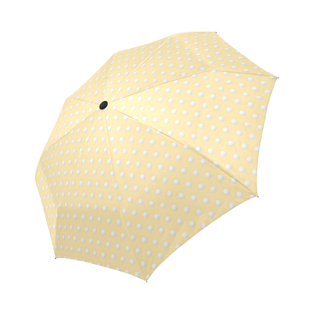 Polka Dot Pin Pastel Orange - Jera Nour Auto-Foldable Umbrella (Model U04)