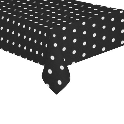Polka Dot Pin Black - Jera Nour Cotton Linen Tablecloth 60"x120"