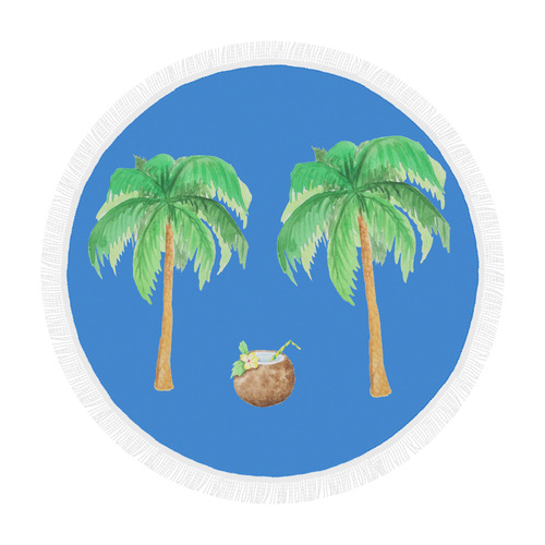 Palm Trees 1 Circular Beach Shawl 59"x 59"