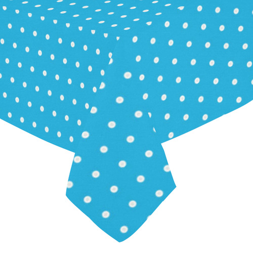 Polka Dot Pin SkyBlue - Jera Nour Cotton Linen Tablecloth 52"x 70"