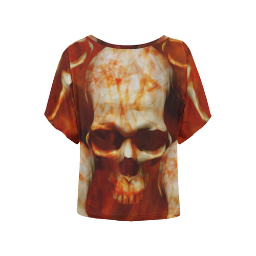 Marbled skulls Women's Batwing-Sleeved Blouse T shirt (Model T44)