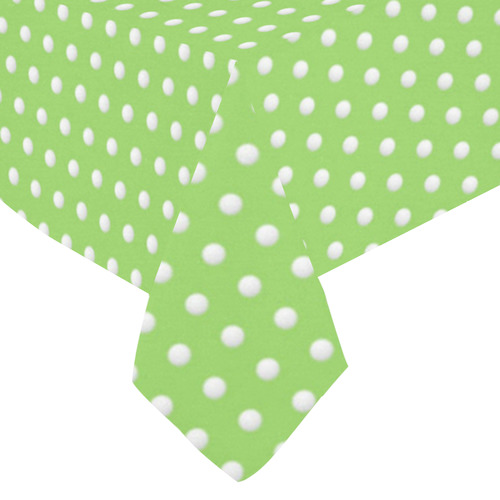 Polka Dot Pin Lime - Jera Nour Cotton Linen Tablecloth 60"x 84"