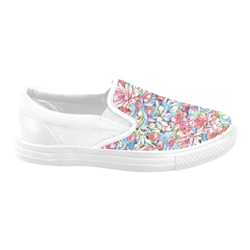 lovely floral 31F by FeelGood Women's Unusual Slip-on Canvas Shoes (Model 019)