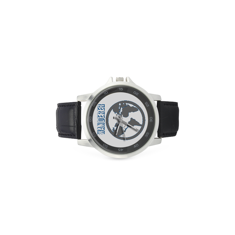 wanderer Unisex Stainless Steel Leather Strap Watch(Model 202)