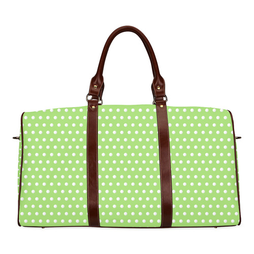 Polka Dot Pin Lime - Jera Nour Waterproof Travel Bag/Small (Model 1639)