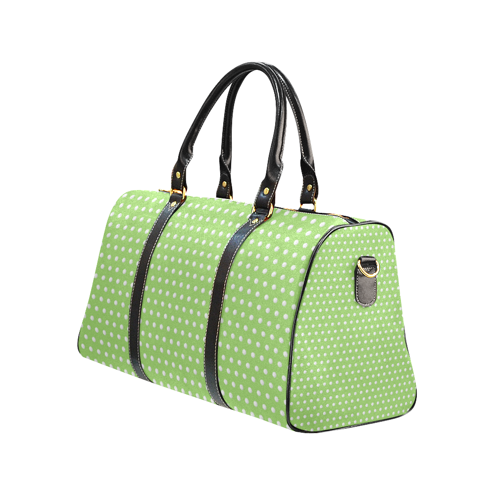 Polka Dot Pin Lime - Jera Nour New Waterproof Travel Bag/Small (Model 1639)