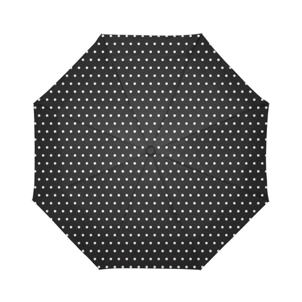 Polka Dot Pin Black - Jera Nour Auto-Foldable Umbrella (Model U04)