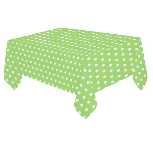 Polka Dot Pin Lime - Jera Nour Cotton Linen Tablecloth 60"x 84"