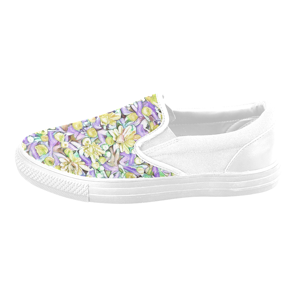 lovely floral 31E by FeelGood Women's Unusual Slip-on Canvas Shoes (Model 019)
