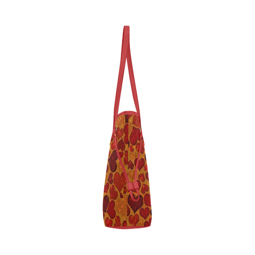 sparkling hearts,deep red by JamColors Clover Canvas Tote Bag (Model 1661)