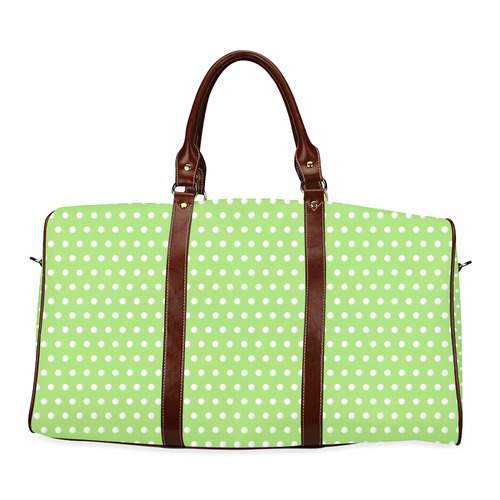 Polka Dot Pin Lime - Jera Nour Waterproof Travel Bag/Large (Model 1639)