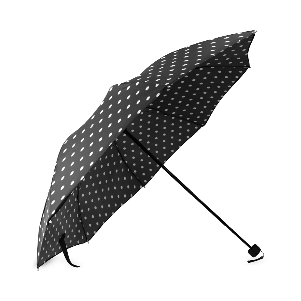 Polka Dot Pin Black - Jera Nour Foldable Umbrella (Model U01)