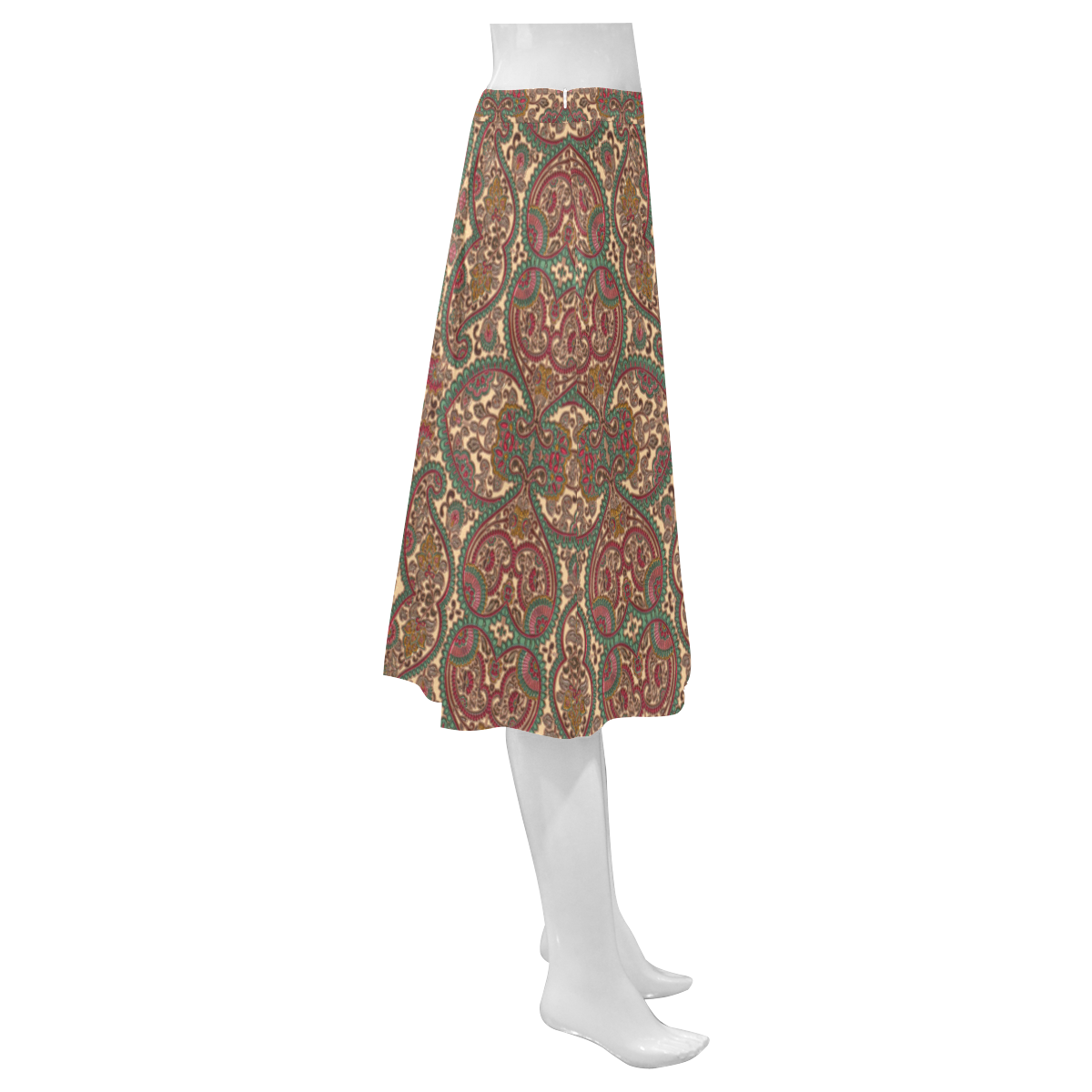 Shiny Rhinestone Hearts Mnemosyne Women's Crepe Skirt (Model D16)