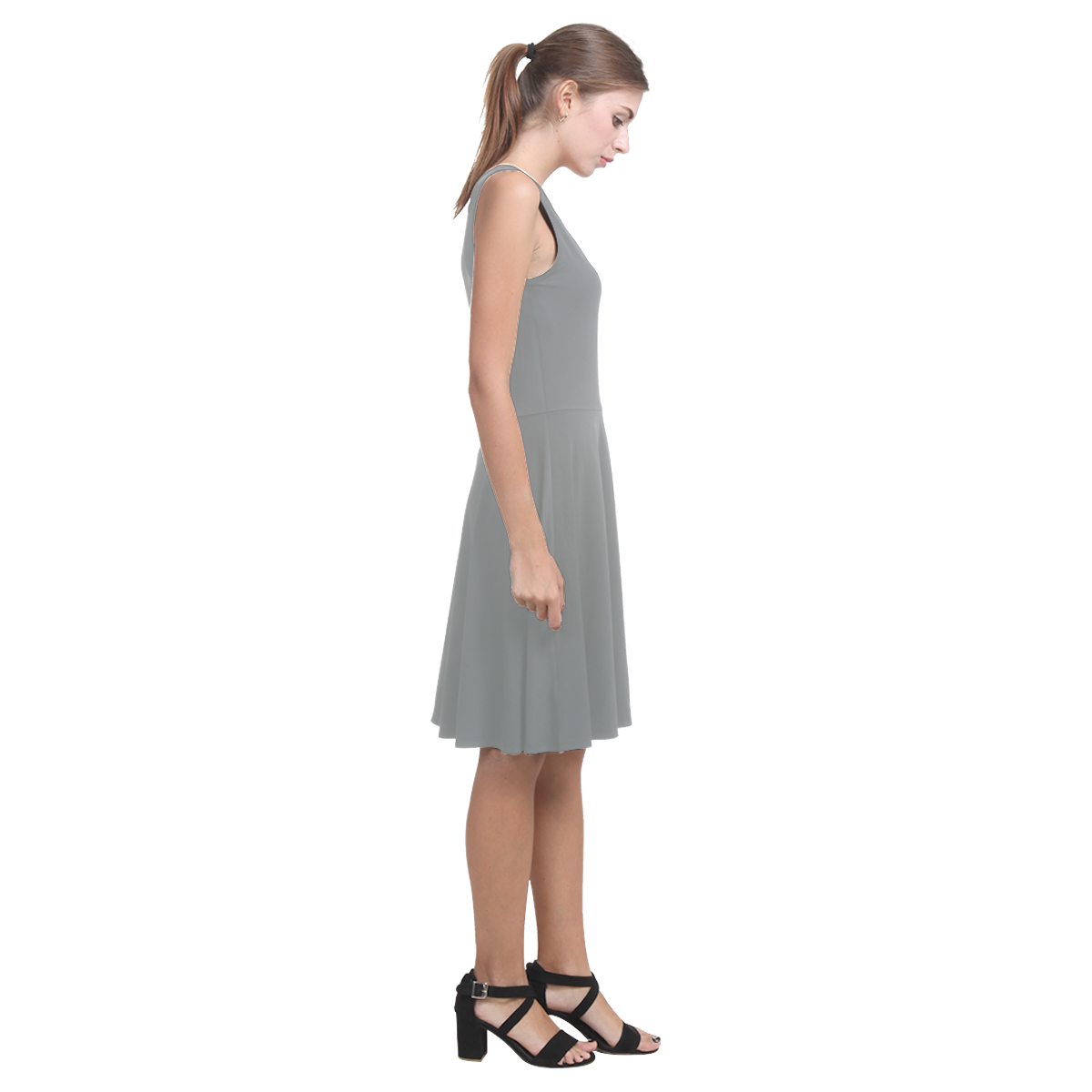 Neutral Gray Atalanta Casual Sundress(Model D04)