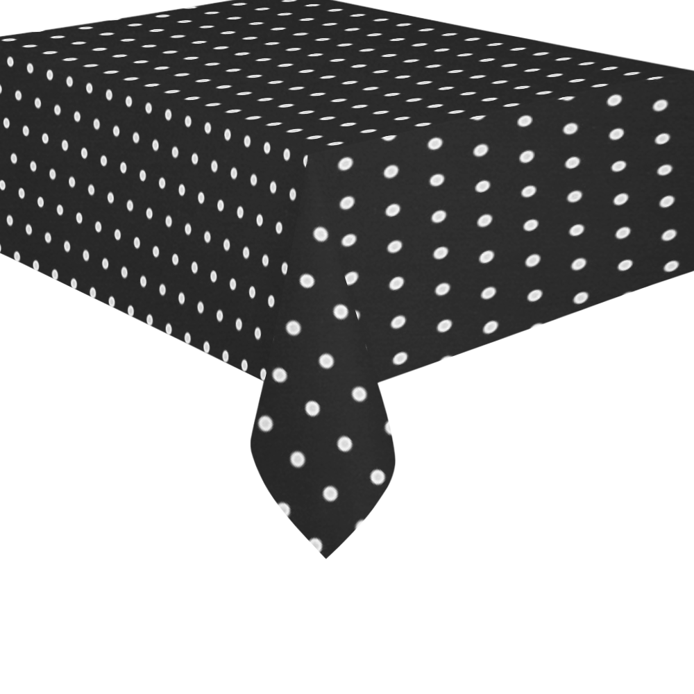 Polka Dot Pin Black - Jera Nour Cotton Linen Tablecloth 60"x 84"