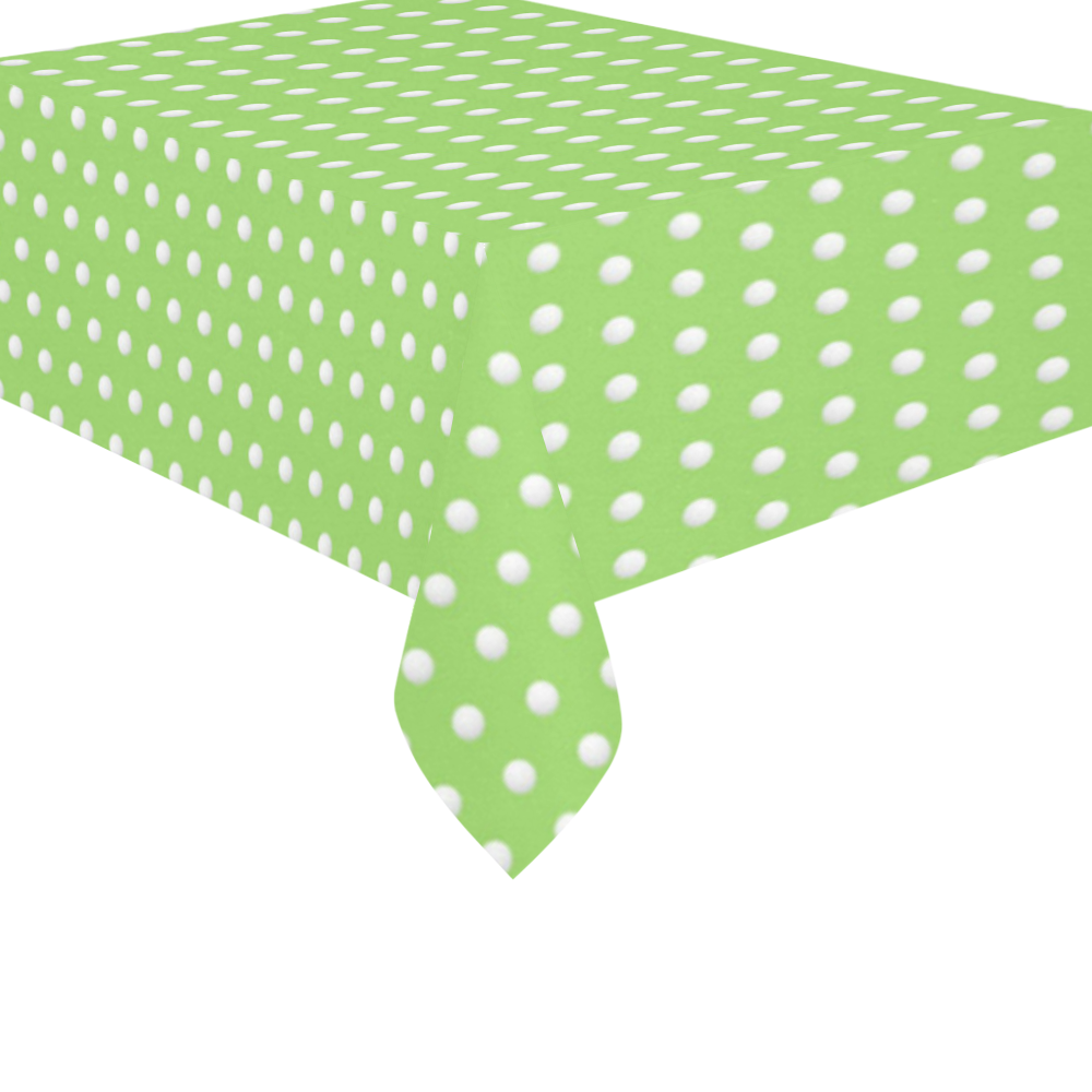 Polka Dot Pin Lime - Jera Nour Cotton Linen Tablecloth 60"x 84"