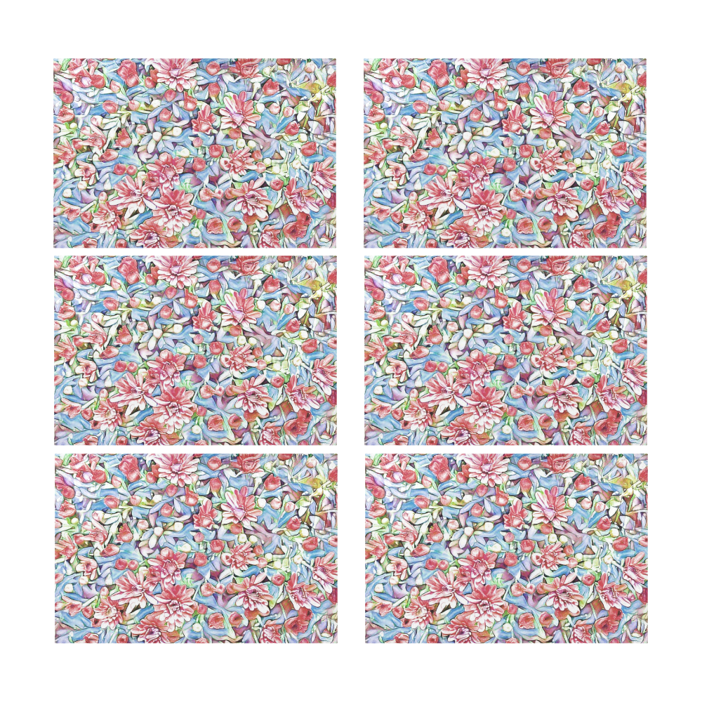 lovely floral 31F by FeelGood Placemat 12’’ x 18’’ (Set of 6)