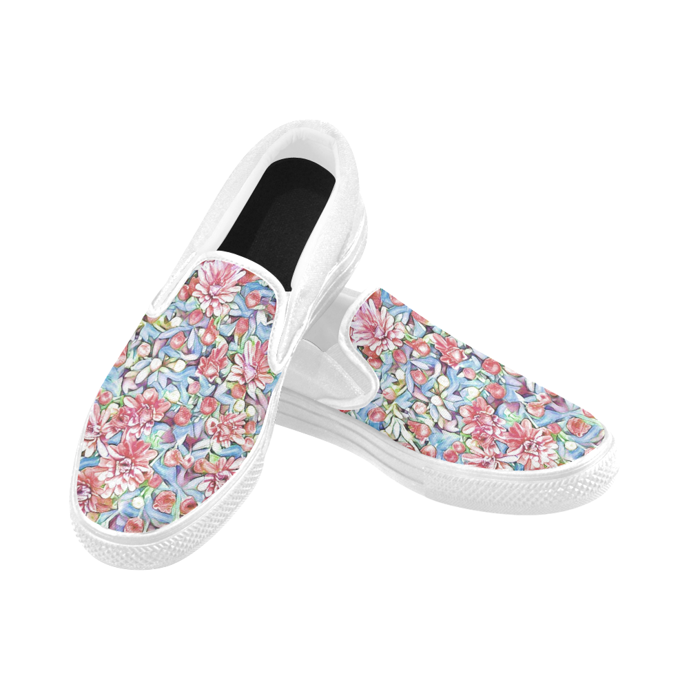 lovely floral 31F by FeelGood Women's Unusual Slip-on Canvas Shoes (Model 019)