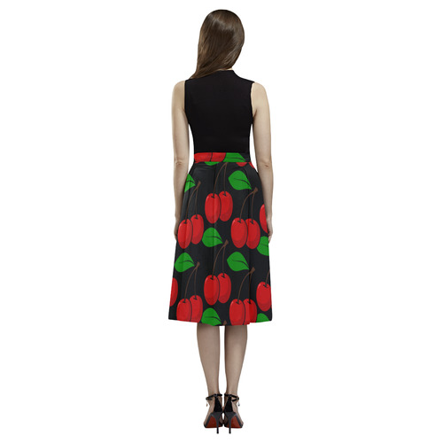 cherries rockabilly Aoede Crepe Skirt (Model D16)