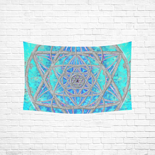 protection in blue harmony Cotton Linen Wall Tapestry 60"x 40"