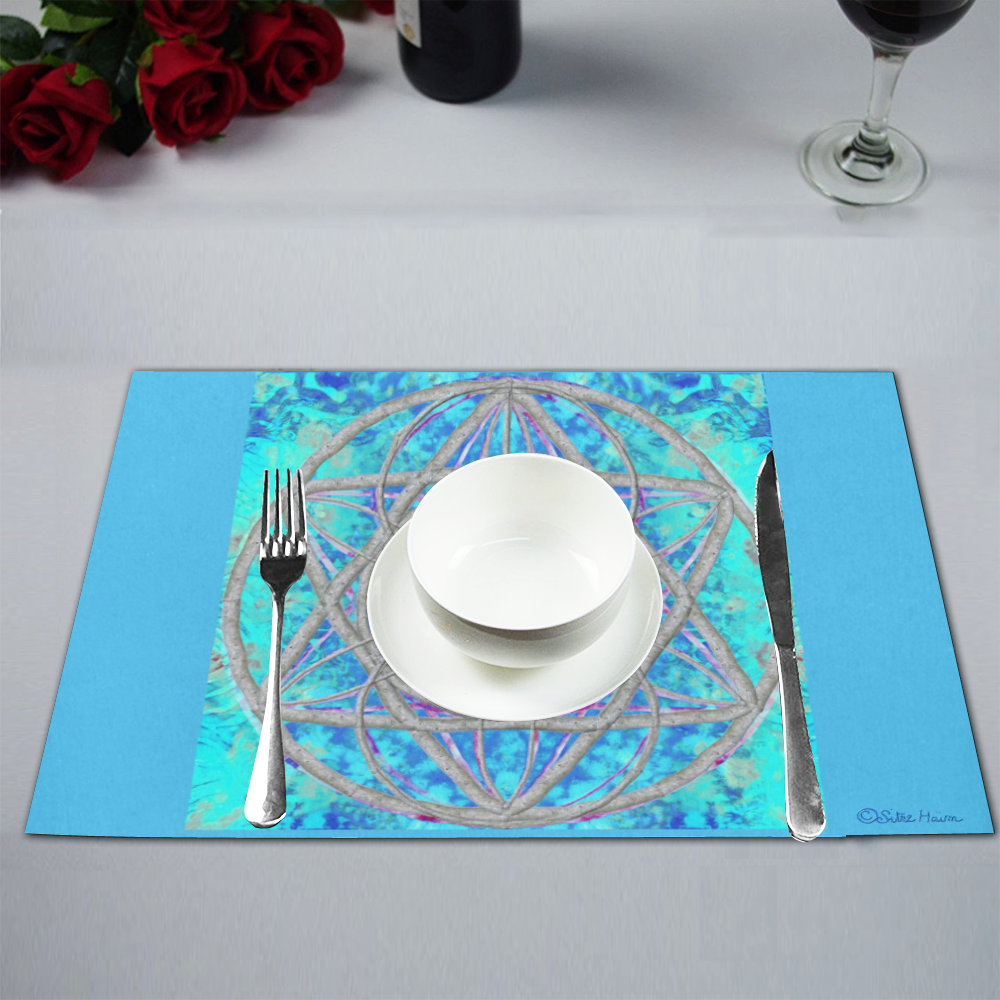 protection in blue harmony-2 Placemat 12''x18''