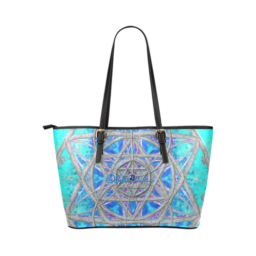 protection in blue harmony Leather Tote Bag/Large (Model 1651)