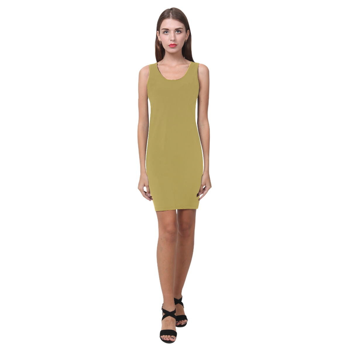 Golden Olive Medea Vest Dress (Model D06)