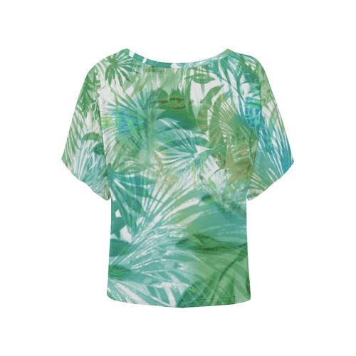 tropical3 Women's Batwing-Sleeved Blouse T shirt (Model T44)