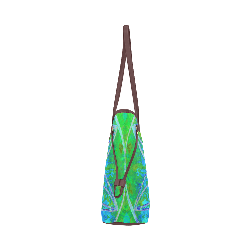 protection in nature colors-teal, blue and green Clover Canvas Tote Bag (Model 1661)