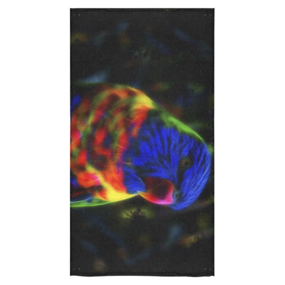 Rainbow parrot fractal Bath Towel 30"x56"